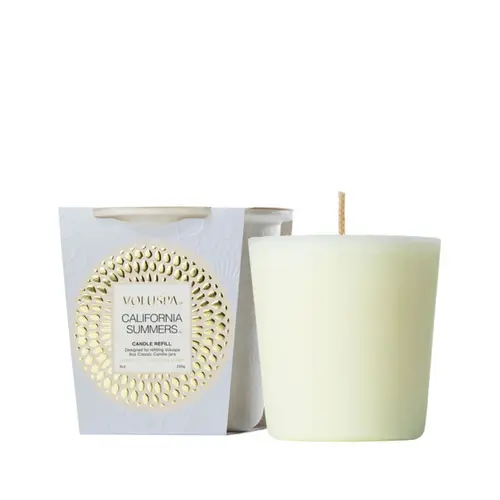 Refil Vela Copo Classico 60h California Summers