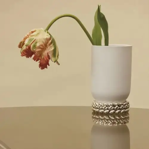 Vaso porcelana e base prata 19 Babylone