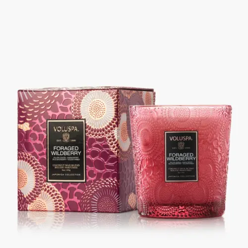 Vela Copo Vidro Classico 60h  Foraged Wildberry