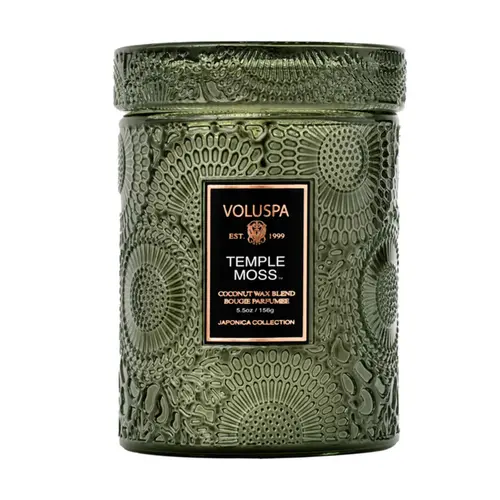 MINI VELA POTE VIDRO 50H TEMPLE MOSS