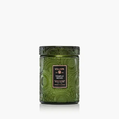 MINI VELA POTE VIDRO 50H TEMPLE MOSS