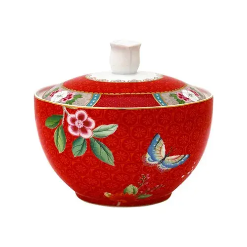 Açucareiro Blushing Birds Vermelho Pip Studio