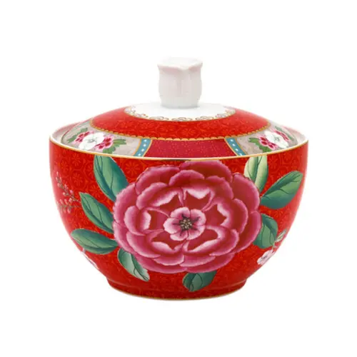 Açucareiro Blushing Birds Vermelho Pip Studio