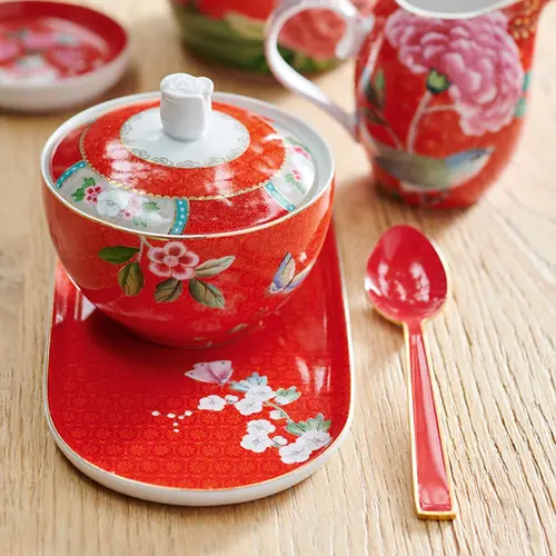 Açucareiro Blushing Birds Vermelho Pip Studio