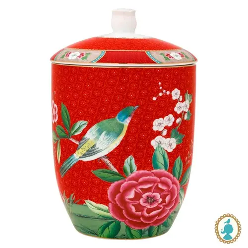 Pote de Mantimentos Blushing Birds Vermelho Pip Studio