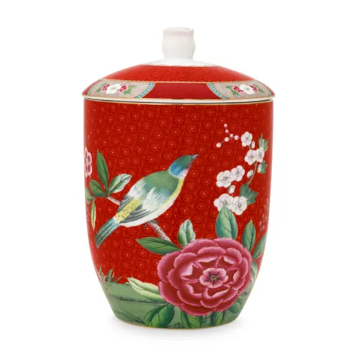 Pote de Mantimentos Blushing Birds Vermelho Pip Studio