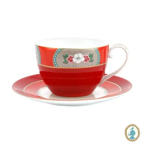2 XICARAS CHA VERMELHO BLUSHING BIRDS