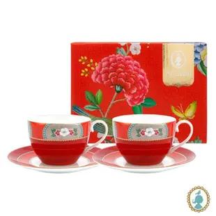 2 XICARAS CHA VERMELHO BLUSHING BIRDS