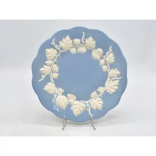 2 PRATO RASO AZUL C/ FOLHAS DE UVA FAIANCA