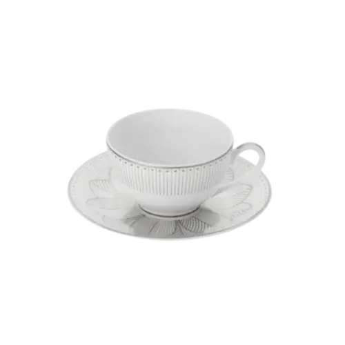 CONJUNTO 2 XÍCARAS de CHÁ MALMAISON IMPERIAL PRATA