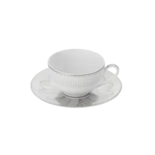 CONJUNTO 2 XÍCARAS de CHÁ MALMAISON IMPERIAL PRATA
