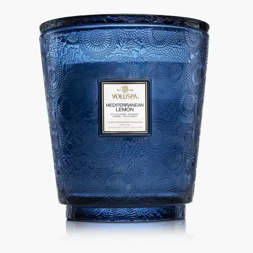 VELA POTE VIDRO 5 PAVIOS MEDITERRANEAN LEMON