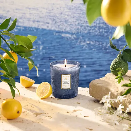 VELA COPO VIDRO CLÁSSICO MEDITERRANEAN LEMON