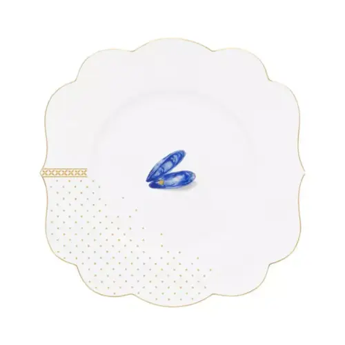 Kit 2 Pratos de Sobremesa Porcelana Concha Royal Yerseke Pip Studio