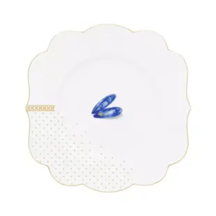 Kit 2 Pratos de Sobremesa Porcelana Concha Royal Yerseke Pip Studio