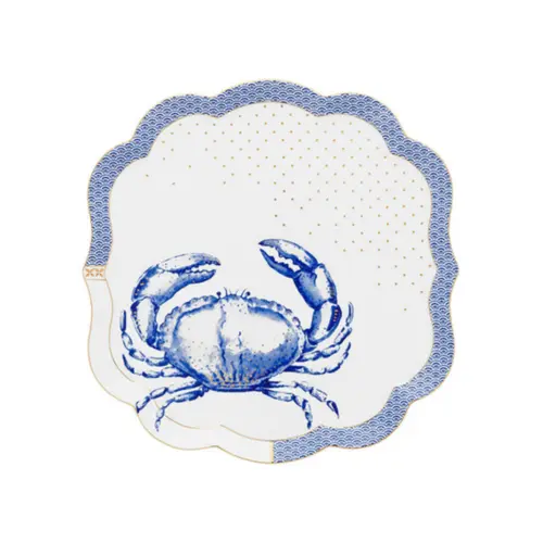 Travessa 24cm Quadrada Crab Branco Royal Yerseke Pip Studio