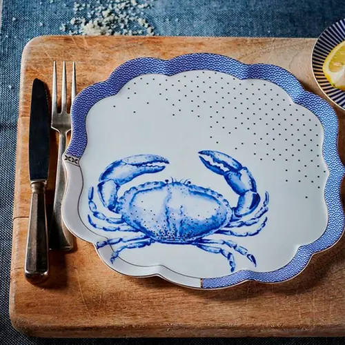 Travessa 24cm Quadrada Crab Branco Royal Yerseke Pip Studio