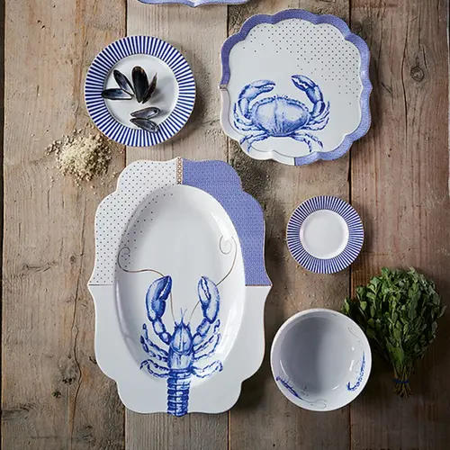 Travessa 24cm Quadrada Crab Branco Royal Yerseke Pip Studio
