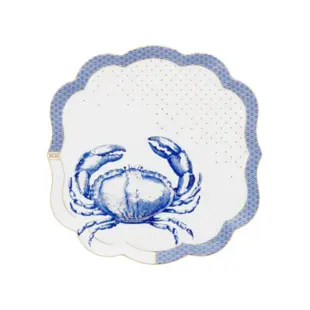 Travessa 24cm Quadrada Crab Branco Royal Yerseke Pip Studio