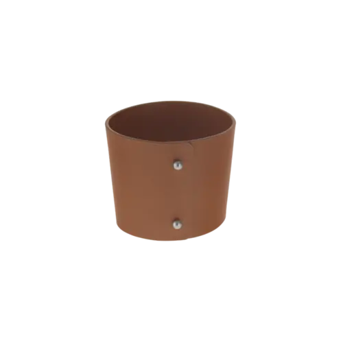 Pulseira de Couro Cor Conhaque Para Copo de Café Objets Miroir Christofle