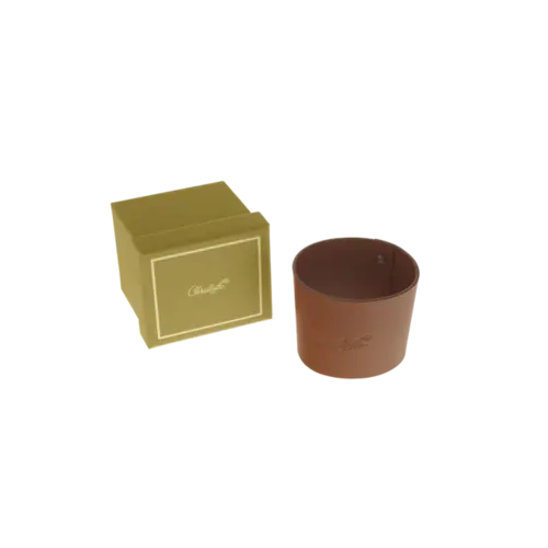 Pulseira de Couro Cor Conhaque Para Copo de Café Objets Miroir Christofle