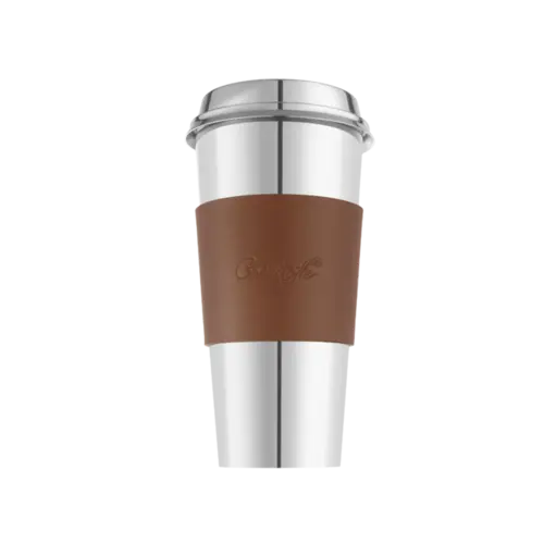 Pulseira de Couro Cor Conhaque Para Copo de Café Objets Miroir Christofle